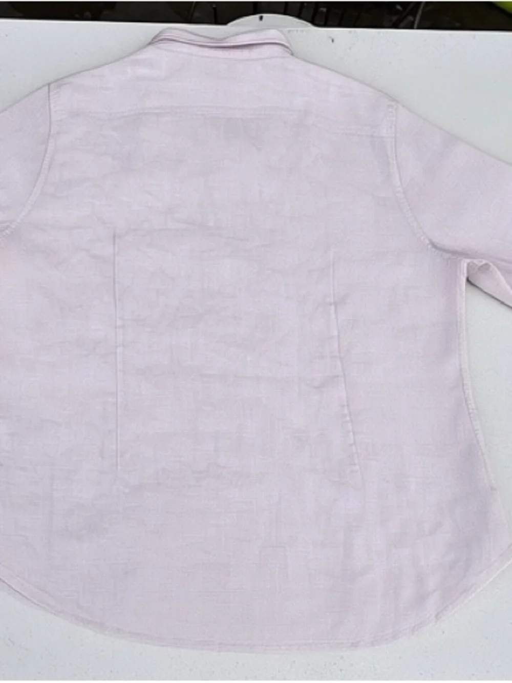 NWT - J. Crew Baird McNutt Irish Linen Slim ButtonUp Pale Blush Pink Shirt - M
